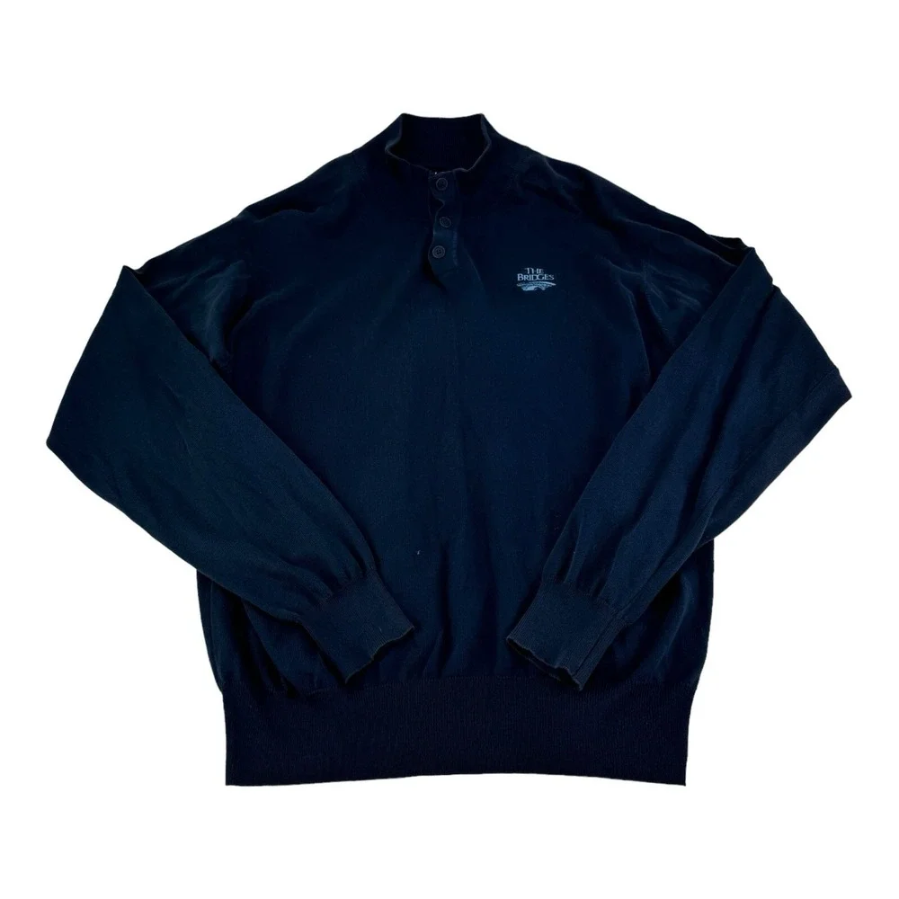 Peter‎ Millar Seaside Collection Blue 1/4 Button Pullover Jumper Sweater Mens XL